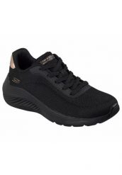 Buty SKECHERS BOBS SQUAD WAVES CURRENT Czarny. Czarne buty trekkingowe Skechers, z materiału, bez zapięcia. Za 249.99 zł.
