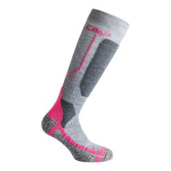 Skarpety narciarskie CMP SKI SOCK WOOL wełniane ocieplane antybakteryjne. Czerwone skarpetki CMP, bez wzorów, z elastanu. Za 89.99 zł.