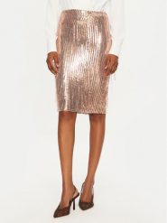 Rinascimento Spódnica midi CFC0121688003 Złoty Slim Fit. Żółte spódnice Rinascimento, l, bez wzorów, z syntetyku, midi. Za 179.99 zł.