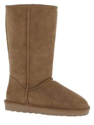 Gooce Skórzane kozaki zimowe "Elidir" w kolorze jasnobrązowym rozmiar: 37. Brązowe kozaki Gooce, na zimę, bez wzorów, z materiału, eleganckie, bez obcasa, bez zapięcia. Za 250.35 zł.