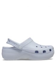Crocs Klapki Classic Platform Clog W 206750 Niebieski. Niebieskie klapki Crocs, bez wzorów, z tworzywa sztucznego, bez obcasa, bez zapięcia. Za 199.99 zł.