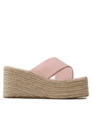 DeeZee Espadryle Q8745-6 Różowy. Czerwone espadryle DeeZee, bez wzorów, ze skóry, bez obcasa. Za 139.99 zł.