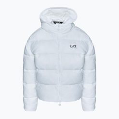 Kurtka damska EA7 Emporio Armani Train Shiny ECO Extra Padded Bomberka. Białe kurtki EA7 Emporio Armani, s, bez wzorów, z materiału, eleganckie, bez kaptura. Za 659.99 zł.