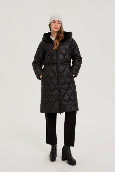 Kurtka z kapturem czarna. Czarne kurtki MOODO, l, bez wzorów, z poliamidu, z kapturem. Za 299.99 zł.