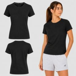 T-SHIRT DAMSKI 4F KOSZULKA SPORTOWA TRENINGOWA NA CO DZIEŃ F2725 SS26. Czarne t-shirty sportowe 4f, uniwersalny, bez wzorów, z bawełny, bez ramiączek, na fitness i siłownię. Za 126.00 zł.