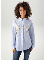 Aniston Koszula w kolorze błękitno-białym rozmiar: 42. Białe koszule Aniston, bez wzorów, z bawełny, bez kołnierzyka, bez ramiączek. Za 88.23 zł.