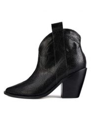 Loft37 Skórzane botki w kolorze czarnym rozmiar: 40. Czarne botki loft37, bez wzorów, ze skóry, eleganckie, bez obcasa, bez zapięcia. Za 404.99 zł.