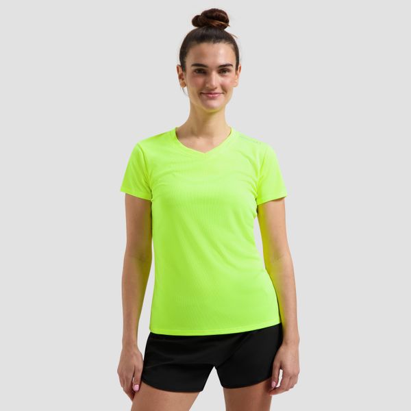 Damska koszulka z krótkim rękawem Rogelli Promo. Żółte t-shirty sportowe Rogelli, m, bez wzorów, bez ramiączek. Za 49.00 zł.