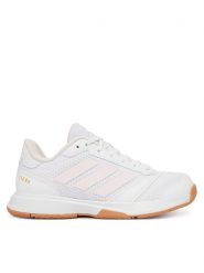 Adidas Buty halowe Ligra 8 Indoor Shoes KK2040 Biały. Białe buty treningowe adidas, bez wzorów, z materiału, bez zapięcia. Za 299.99 zł.