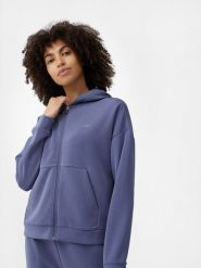 4F Bluza do jogi z dodatkiem modalu damska XL. Niebieskie bluzy 4f, xl, bez wzorów, z dzianiny, bez ramiączek, bez kaptura. Za 249.99 zł.