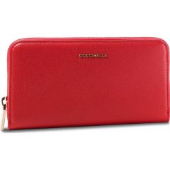 Duży Portfel Damski COCCINELLE - DW1 Metallic Saffiano E2 DW1 11 04 01 Coquelicot R09. Czerwone portfele Coccinelle, ze skóry. Za 599.90 zł.