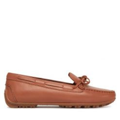 Mokasyny Geox. Brązowe mokasyny Geox, bez wzorów. Za 319.99 zł.