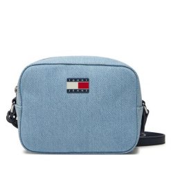 Torebka Tommy Jeans. Niebieskie listonoszki Tommy Jeans, bez wzorów, z denimu, bez dodatków. Za 189.99 zł.