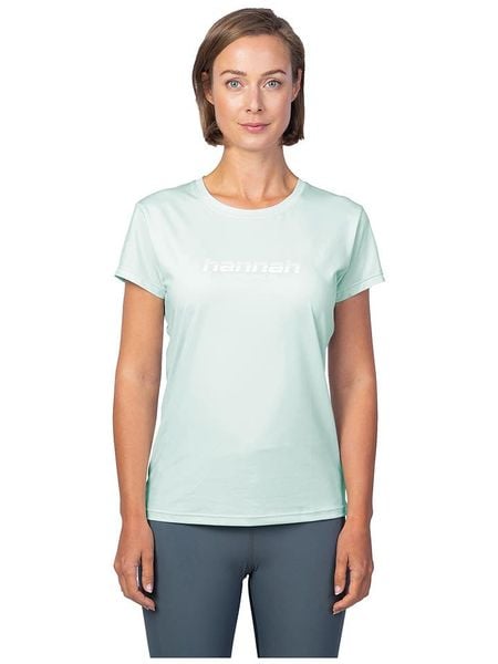 Hannah Koszulka funkcyjna "Saffi II" w kolorze turkusowym rozmiar: 38. Niebieskie t-shirty sportowe Hannah, bez wzorów, z materiału, bez ramiączek, outdoorowe. Za 105.14 zł.