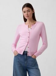 GAP Kardigan w kolorze jasnoróżowym rozmiar: L. Różowe swetry GAP, l, bez wzorów, z bawełny, bez ramiączek. Za 87.61 zł.