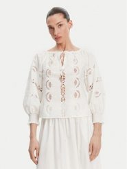 Liu Jo Bluzka WA5257 T4853 Biały Relaxed Fit. Białe bluzki Liu Jo, bez wzorów, z bawełny, bez kołnierzyka, bez ramiączek. Za 709.99 zł.