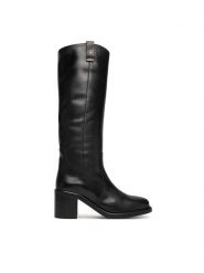 Tommy Hilfiger Kozaki Riding Lthr Long Boot Block Heel FW0FW08777 Czarny. Czarne kozaki Tommy Hilfiger, bez wzorów, ze skóry, bez obcasa, na słupku, bez zapięcia. Za 1,039.00 zł.