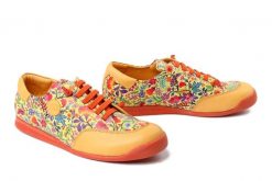 MANITU 850166-06 gelb, półbuty damskie. Żółte półbuty wsuwane Manitu, bez wzorów, ze skóry, bez obcasa. Za 305.92 zł.