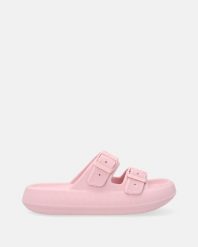 LEKKIE KLAPKI DAMSKIE CY-9427 PINK. Różowe klapki Venezia, bez wzorów, z materiału, bez obcasa, bez zapięcia. Za 69.00 zł.