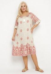 Różowa Wiskozowa Sukienka w Stylu Boho z Frędzlami i Falbankami Korilia. Czerwone sukienki Born2be, na spotkanie biznesowe, xl, bez wzorów, z wiskozy, boho, bez kołnierzyka, bez ramiączek, midi. Za 119.99 zł.