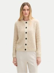 Tom Tailor Kardigan 1044068 Beżowy Regular Fit. Brązowe swetry Tom Tailor, m, bez wzorów, z syntetyku, bez ramiączek. Za 169.99 zł.