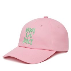 Czapka z daszkiem Juicy Couture. Czerwone czapki z daszkiem Juicy Couture, bez wzorów. Za 119.99 zł.