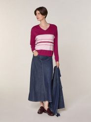 Rodier Wełniany sweter w kolorze różowo-jasnoróżowym rozmiar: S. Różowe swetry Rodier, s, bez wzorów, z wełny, bez ramiączek. Za 239.99 zł.