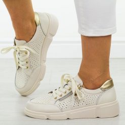 Beżowe skórzane półbuty damskie Filippo Dp6702/25. Brązowe półbuty wsuwane Filippo, na jesień, w ażurowe wzory, z jeansu, biznesowe, bez obcasa, na płaskiej podeszwie. Za 219.00 zł.