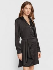 Guess Sukienka koszulowa Alya W2BK83 WF1T2 Czarny Regular Fit. Czarne sukienki Guess, s, z aplikacjami, z syntetyku, bez kołnierzyka, bez ramiączek, koszulowe. Za 319.99 zł.