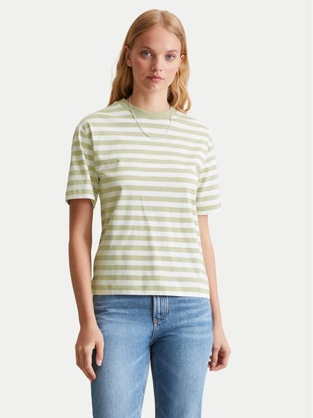 Marc O'Polo Denim T-Shirt 500 0006 509 Zielony Relaxed Fit. Zielone t-shirty Marc O'Polo DENIM, s, bez wzorów, z bawełny, bez kołnierzyka, bez ramiączek. Za 159.99 zł.