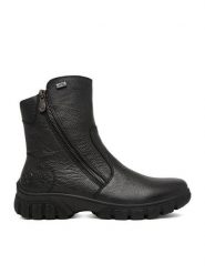Rieker Botki CEO-Z7263-00 Czarny. Czarne botki Rieker, bez wzorów, ze skóry, bez obcasa, na płaskiej podeszwie, bez zapięcia. Za 449.99 zł.