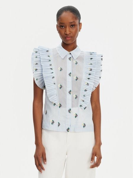 Munthe Koszula Must 252102725224 Błękitny Regular Fit. Niebieskie koszule Munthe, bez wzorów, z bawełny, bez kołnierzyka, bez ramiączek. Za 579.99 zł.