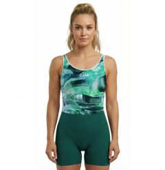 Damski strój triathlonowy Sprint/Dystans Olimpijski - Marble. Zielone kombinezony C-LAB, na lato, m, bez wzorów, z materiału, eleganckie, bez kołnierzyka, bez ramiączek, krótkie. Za 662.83 zł.