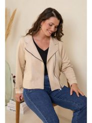 Curvy Lady Kurtka w kolorze kremowym ze skóry syntetycznej rozmiar: 36/38. Brązowe kurtki Curvy Lady, bez wzorów, ze skóry, klasyczne, bez kaptura. Za 182.29 zł.