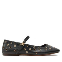 Baleriny Tommy Hilfiger. Czarne baleriny Tommy Hilfiger, bez wzorów, bez obcasa, bez zapięcia. Za 519.99 zł.