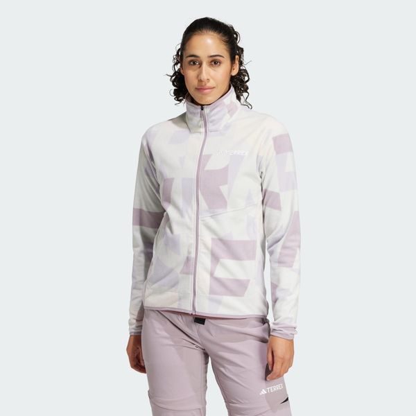 Bluza Terrex Multi Printed Full-Zip Fleece. Czerwone bluzy bez kaptura adidas, xs, bez wzorów, z materiału, trekkingowe. Za 329.00 zł.