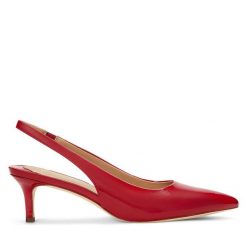 Sandały LAUREN RALPH LAUREN. Czerwone sandały Lauren Ralph Lauren, bez wzorów, bez obcasa, na szpilce, bez zapięcia. Za 669.99 zł.