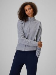 4F Polar slim ze stójką damski - szary S. Szare bluzy z polaru 4f, s, bez wzorów, z materiału, na fitness i siłownię. Za 129.99 zł.