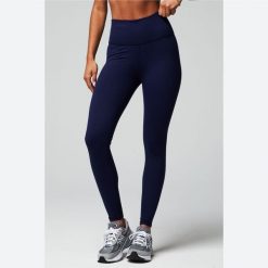 Damskie legginsy z wysokim stanem Fabletics Define. Niebieskie legginsy FABLETICS, bez wzorów, sportowe. Za 305.70 zł.