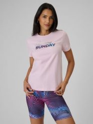 4F T-shirt regular z nadrukiem damski - różowy XXL. Czerwone t-shirty 4f, xxl, bez wzorów, z bawełny, klasyczne, bez kołnierzyka, bez ramiączek. Za 59.99 zł.