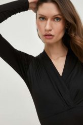 Answear Lab bluzka kolor czarny gładka. Czarne bluzki Answear Lab, l, bez wzorów, bez kołnierzyka, bez ramiączek. W wyprzedaży za 138.99 zł.