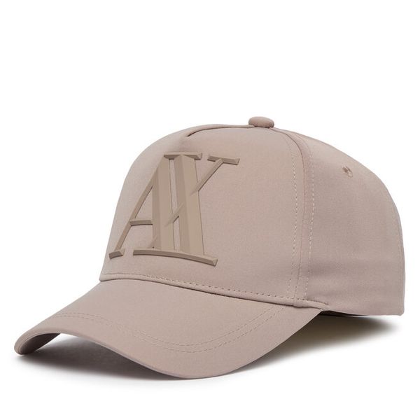Czapka z daszkiem Armani Exchange. Brązowe czapki z daszkiem Armani Exchange, bez wzorów. Za 269.99 zł.