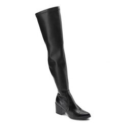Czarne Kozaki Chebello Damskie Stylowe Obuwie. Czarne kozaki CheBello, na zimę, bez wzorów, ze skóry ekologicznej, eleganckie, bez obcasa, na obcasie, bez zapięcia. Za 339.00 zł.