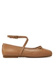 Michael Kors Baleriny Collette Leather Ballet Flat 40T4CTFP1L Brązowy. Brązowe baleriny Michael Kors, bez wzorów, ze skóry, bez obcasa, bez zapięcia. Za 479.99 zł.