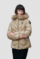BLAUER Alicia Beżowa kurtka damska Short Jackets. Brązowe kurtki Blauer USA, l, bez wzorów, z poliamidu, wizytowe, bez kaptura. W wyprzedaży za 1,369.99 zł.
