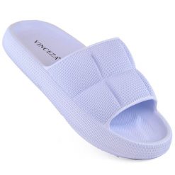 Klapki damskie jasnoniebieskie Vinceza 76052. Niebieskie klapki VINCEZA, bez wzorów, z materiału, bez obcasa, bez zapięcia. Za 53.99 zł.