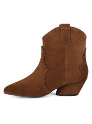 Loft37 Skórzane kowbojki w kolorze jasnobrązowym rozmiar: 38. Brązowe botki loft37, bez wzorów, bez obcasa, bez zapięcia. Za 478.99 zł.