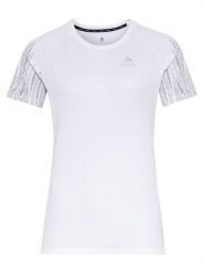 Odlo Koszulka funkcyjna "Essential Print" w kolorze białym rozmiar: S. Białe t-shirty sportowe ODLO, s, bez wzorów, z materiału, bez ramiączek, outdoorowe. Za 114.44 zł.