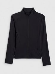 4F Bluza treningowa slim bez kaptura damska - czarna L. Czarne bluzy bez kaptura 4f, l, bez wzorów, bez kaptura. Za 179.99 zł.