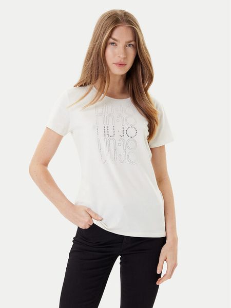 Liu Jo Sport T-Shirt TF5166 JS003 Écru Regular Fit. T-shirty sportowe Liu Jo Sport, xs, bez wzorów, z bawełny, bez ramiączek. Za 359.99 zł.